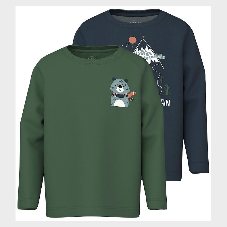 Name It Bluse - NmmVux - 2-pak - Navy Blazer/Garden Topiary