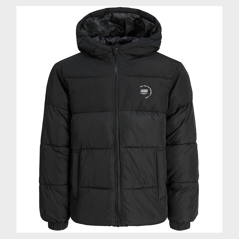 Jack & Jones Dynejakke - JjMaze - Black/WHITE LOGO
