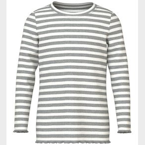 Name It Bluse - Rib - NmfVemma - Grey Melange/Cloud Dancer