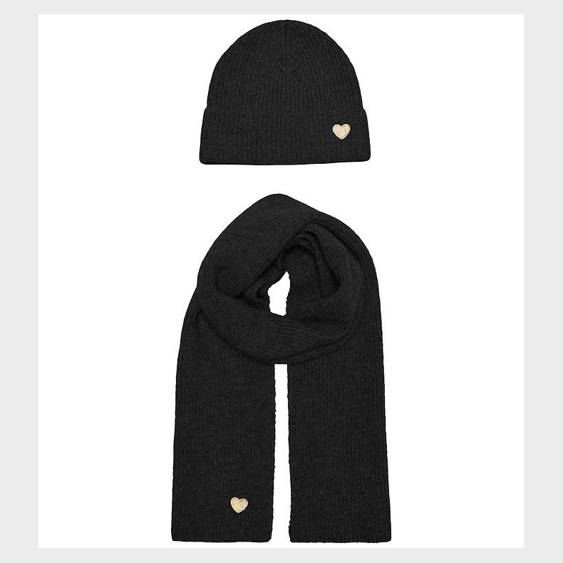 Kids Only Hue og Trklde - Strik - KogAvery - Black/Gold Heart