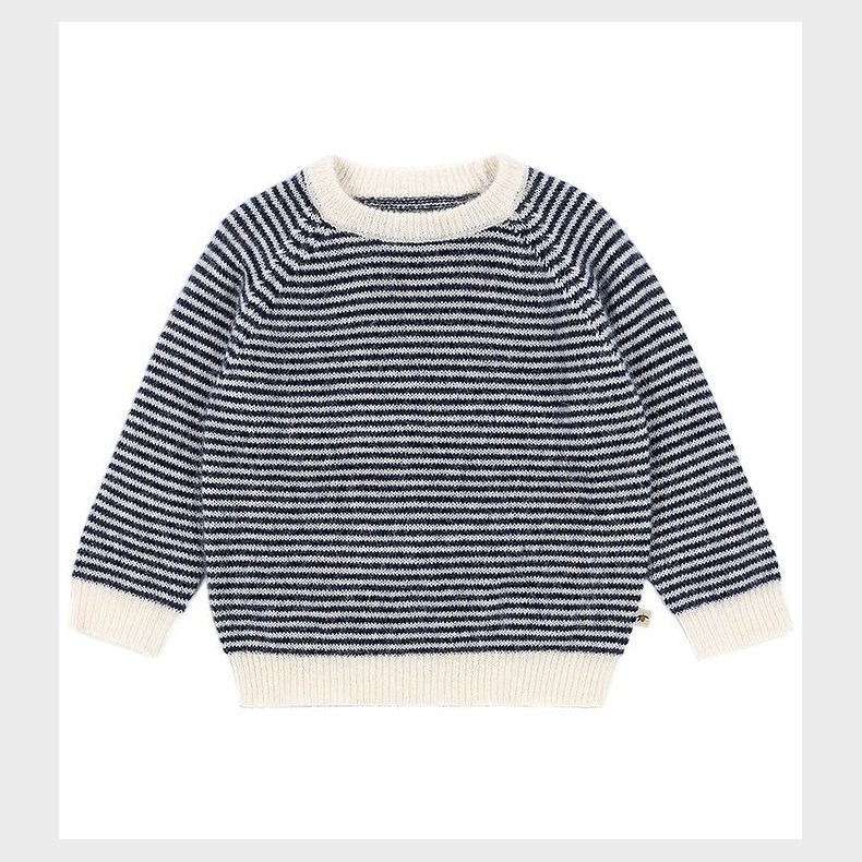 Konges Sljd Bluse - Uld - Strik - Berle - Ensign Blue/Buttercre