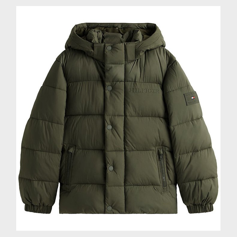 Tommy Hilfiger Dynejakke - Matt and Shine - Pewter Green