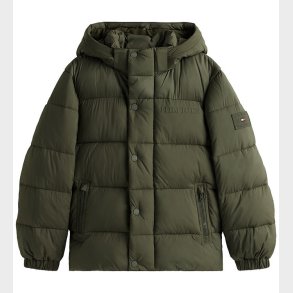 Tommy Hilfiger Dynejakke - Matt and Shine - Pewter Green