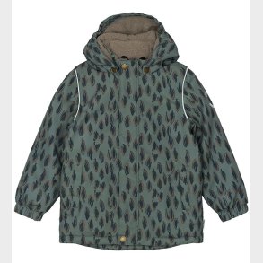 Mikk-Line Vinterjakke - Recycled - Balsam Green m. Print