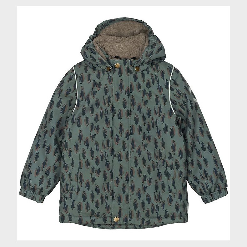 Mikk-Line Vinterjakke - Recycled - Balsam Green m. Print