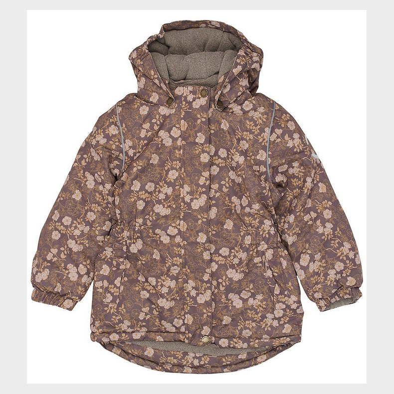 Mikk-Line Vinterjakke - Recycled - Sparrow m. Blomster
