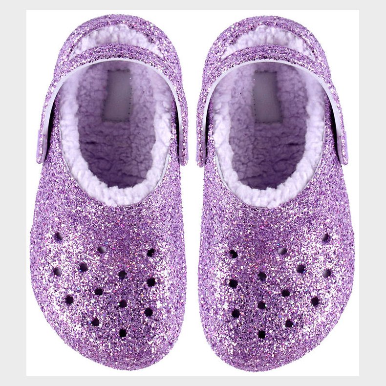 Crocs Sandaler m. For - Classic Lined Chunky Glitter - Purple Mo
