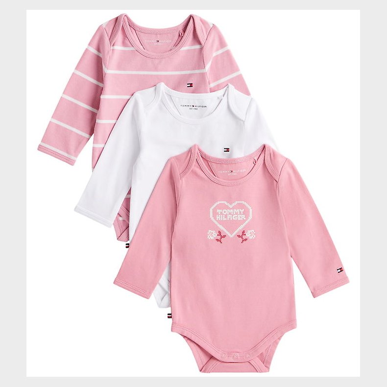 Tommy Hilfiger Gaveske - Bodyer l/ - 3-pak - Mystic Pink