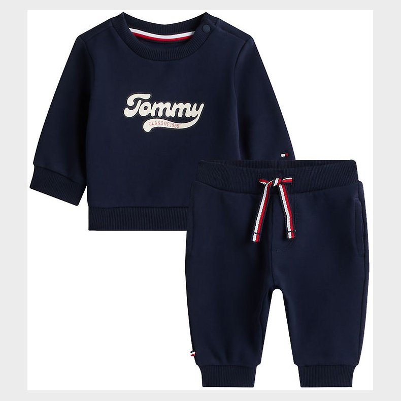 Tommy Hilfiger Sweatst - Graphic - Dark Night Blue m. Hvid