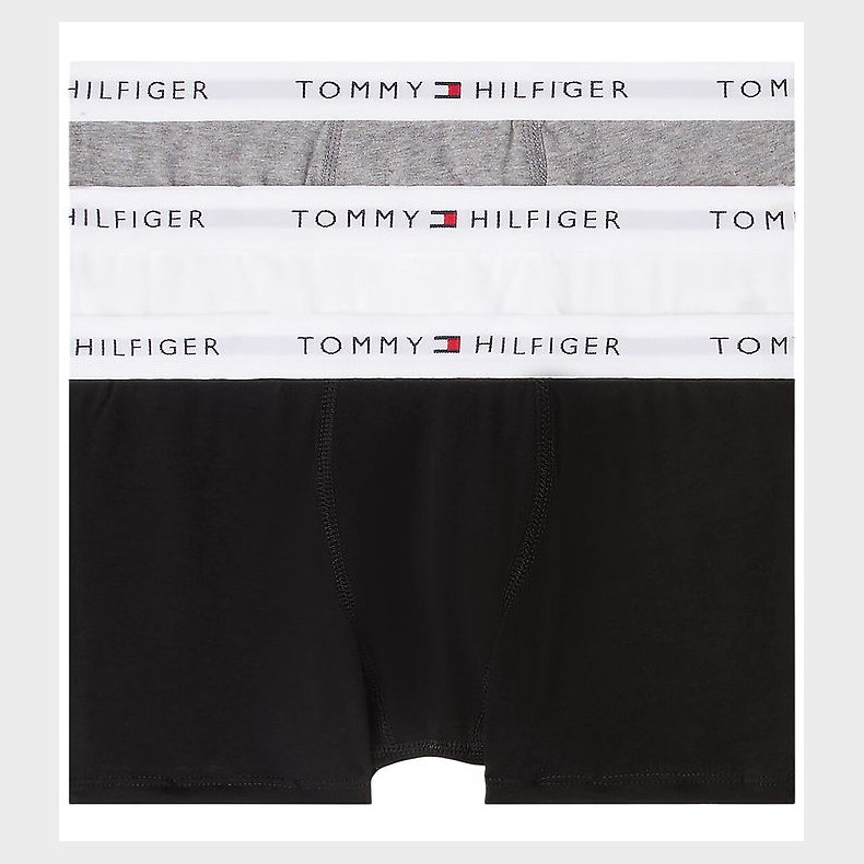 Tommy Hilfiger Boxershorts - Trunks - 3-pak - Hvid/Sort/Grey Hea