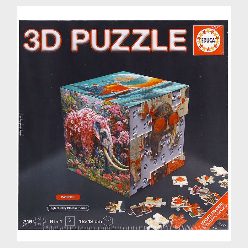 Educa 3D Puslespil - 216 Brikke - Cube Wonder