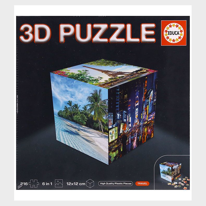 Educa 3D Puslespil - 216 Brikke - Cube Travel