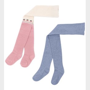 Konges Sljd Strmpebukser - 2-pak - Lurex - Purple/Pink Dolphi