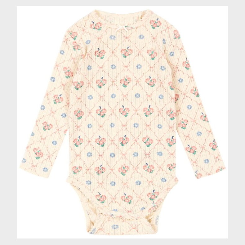 Konges Sljd Body l/ - Rib - Minnie - Fleur Decor m. Hulmnster