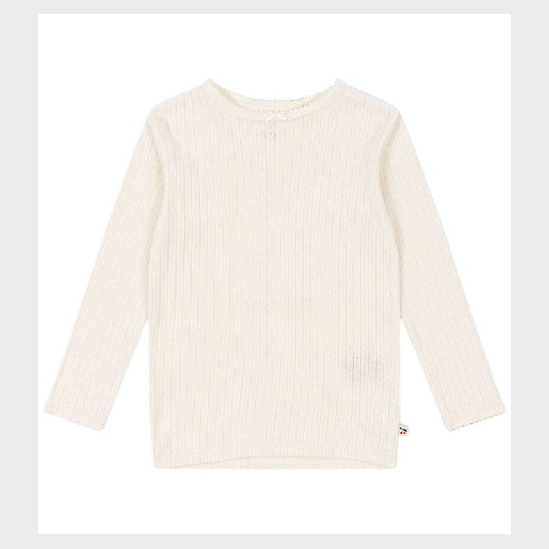 Konges Sljd Bluse - Rib - Minnie - Antique White m. Hulmnster