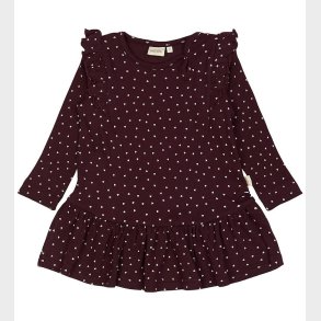 Petit Piao Kjole - Rib - Modal - Dark Grape m. Hjerter