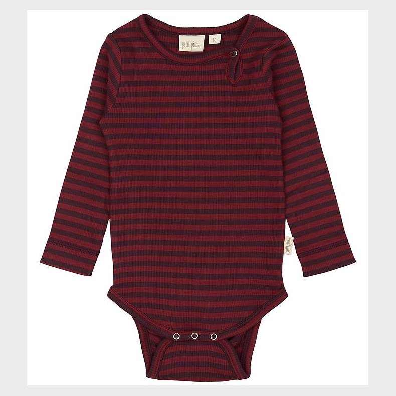 Petit Piao Body l/ - Rib - Modal - Dark Grape/Biking Red