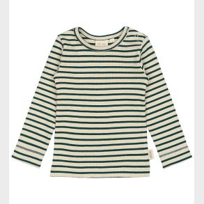 Petit Piao Bluse - Rib - Modal - Dark Sea/Off White