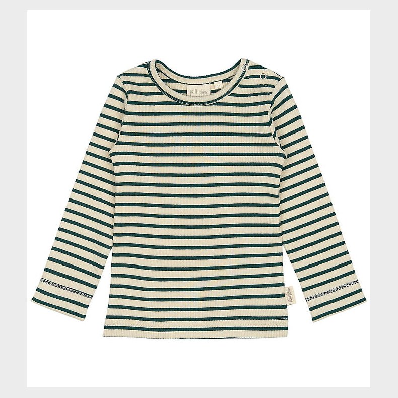 Petit Piao Bluse - Rib - Modal - Dark Sea/Off White