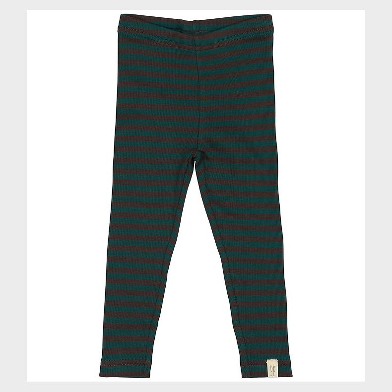 Petit Piao Leggings - Rib - Modal - Dark Sea/Coffe Bean