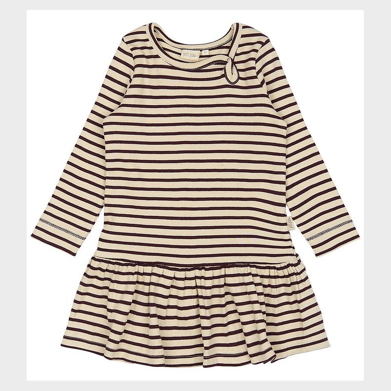 Petit Piao Kjole - Rib - Modal - Dark Grape/Off White