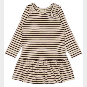 Petit Piao Kjole - Rib - Modal - Dark Grape/Off White