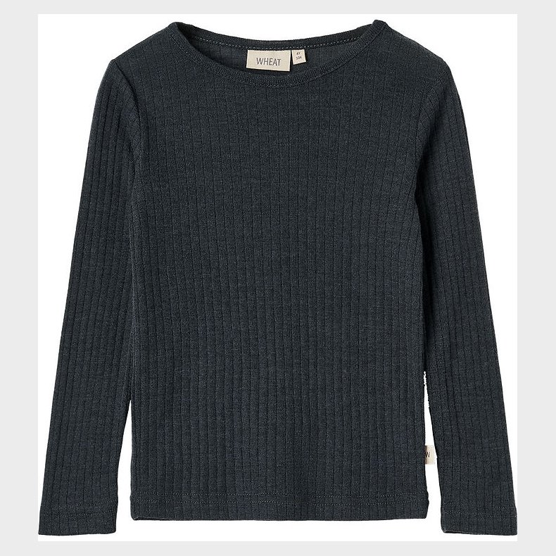 Wheat Bluse - Uld/Silke - Rib - Alfie - Navy