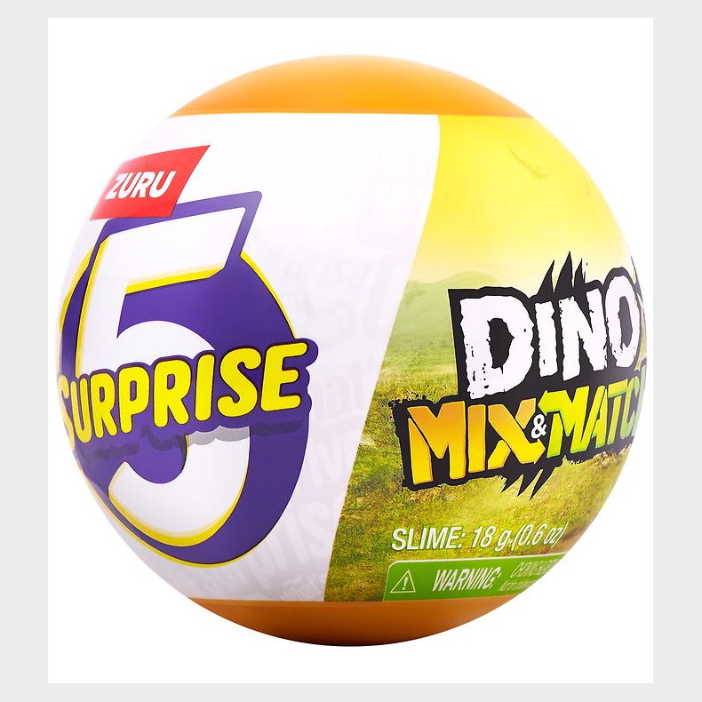 5 Surprise Kugle m. Overraskelse - Dino Mix & Match