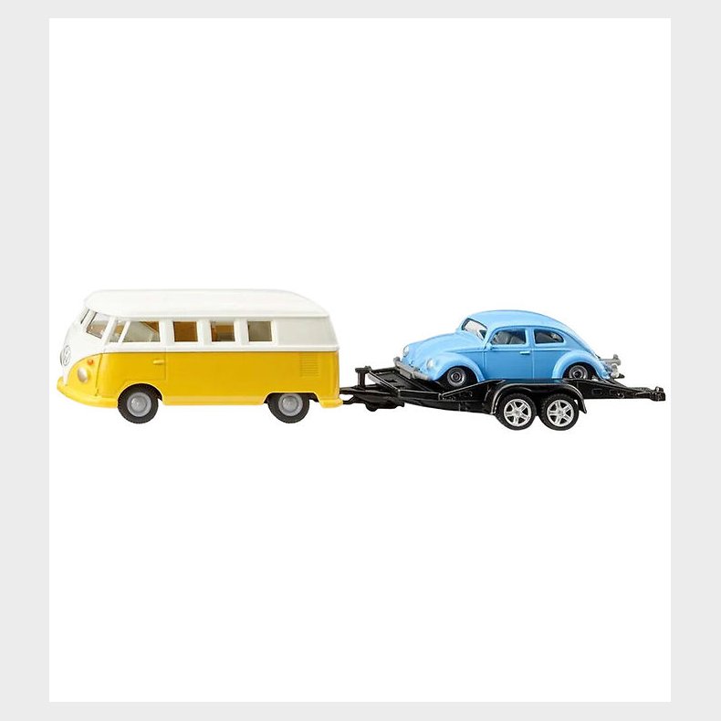 Siku Bil m. Trailer - VW T1 m. Trailer & VW Beetle - 1:50