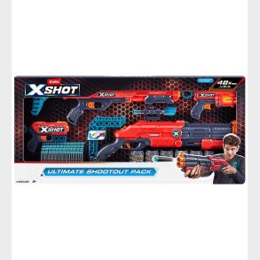 X-SHOT Skumgevrer - Ultimate Shootout pack - Rd/Bl