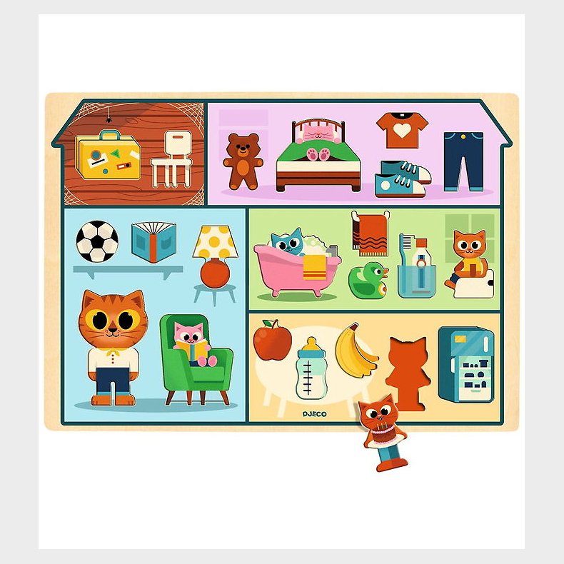 Djeco Puslespil - Puzzlo House - 22 Brikker