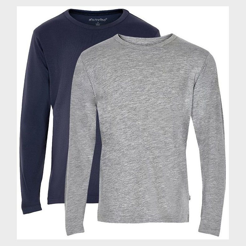 Minymo Bluse - 2-Pak - Navy/Gr