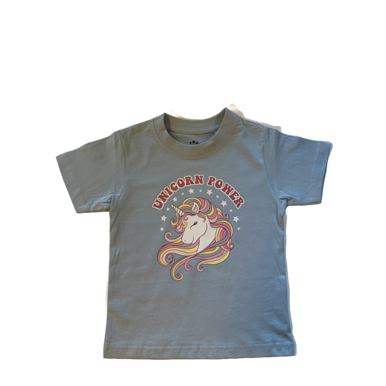 T-Shirt Med Sd Enhjrning  S/S, Sky Blue - T-Shirt - Legekammeraten.dk