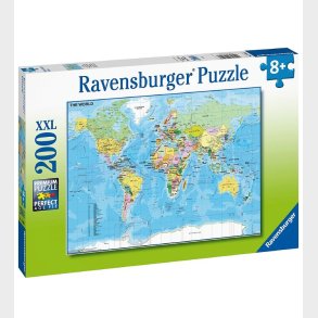 Ravensburger Puslespil - 200 Brikker - Verdenskort