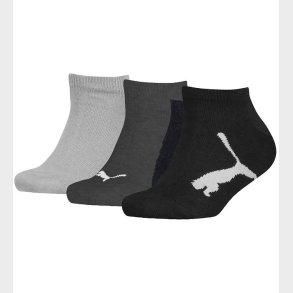 Puma Ankelstrmper - Kids Sneaker - 3-pak - Sort/Mrk Gr/Lys Gr