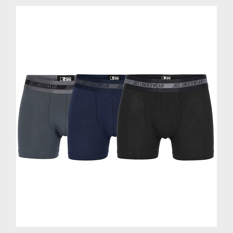 JBS Boxershorts - 3-pak - Bambus - Sort/Gr/Navy