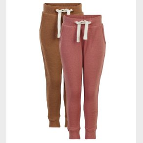 Minymo Sweatpants - 2-pak - Canyon Rose/Brun