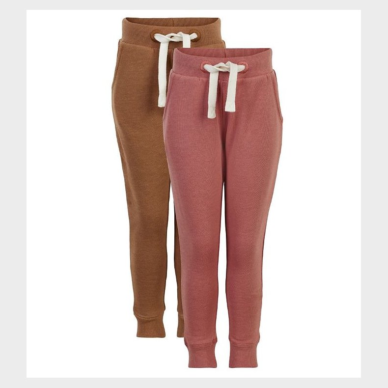 Minymo Sweatpants - 2-pak - Canyon Rose/Brun