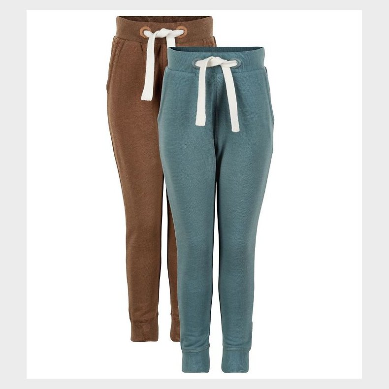 Minymo Sweatpants - 2-pak - Toffee/Aquagr�n