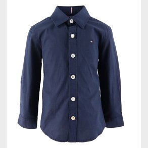 Tommy Hilfiger Skjorte - Solid Stretch - Organic - Twilight Navy