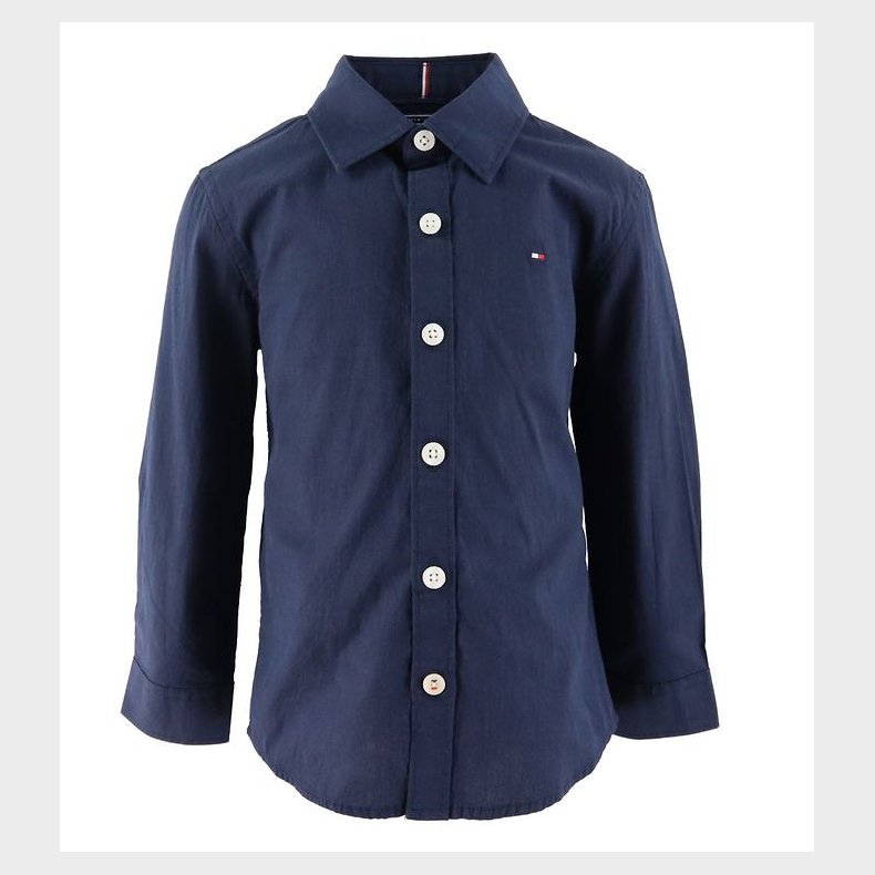 Tommy Hilfiger Skjorte - Solid Stretch - Organic - Twilight Navy