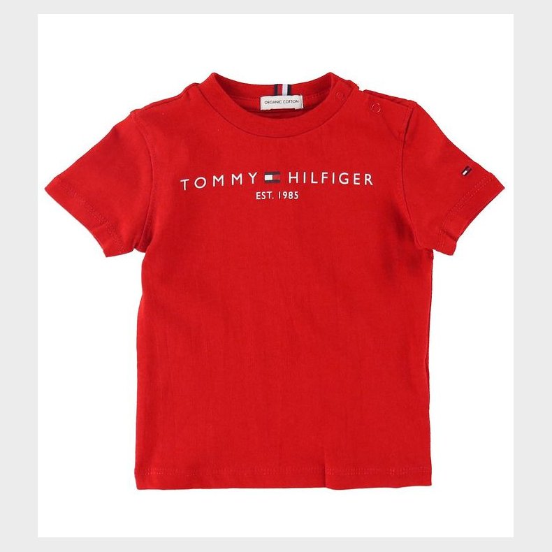 Tommy Hilfiger T-shirt - Essential - Organic - Deep Crimson