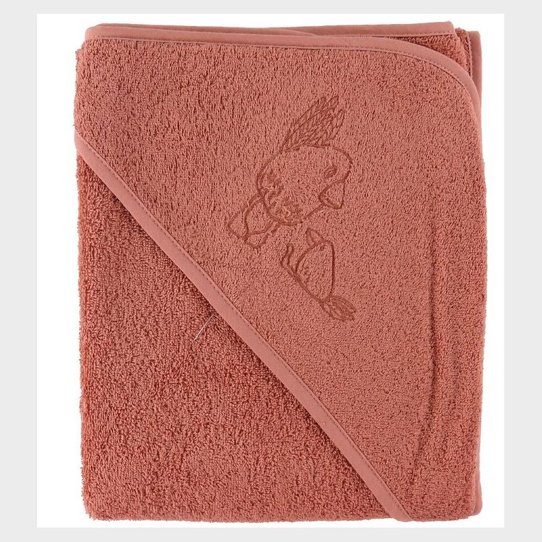 N�rgaard Madsens Babyh�ndkl�de - 100x100 cm - Dusty Red m. Fugl
