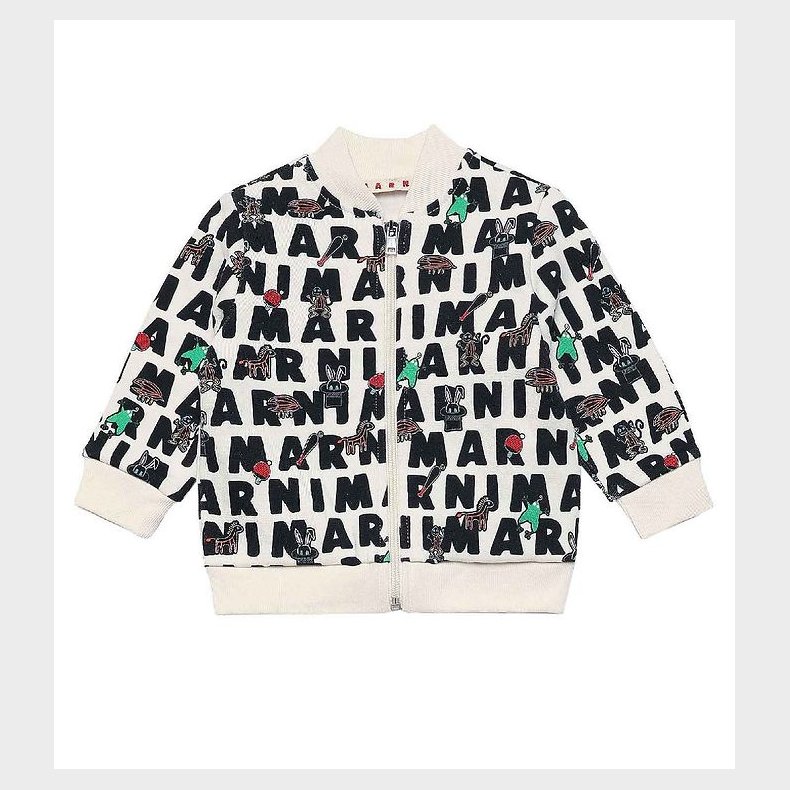 Marni Cardigan - Off-White m. AOP Logo
