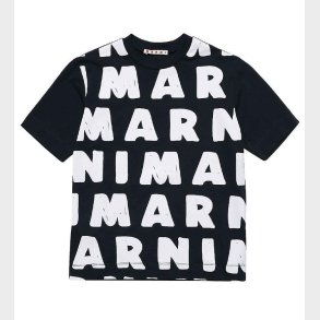 Marni T-shirt - Sort m. AOP Logo