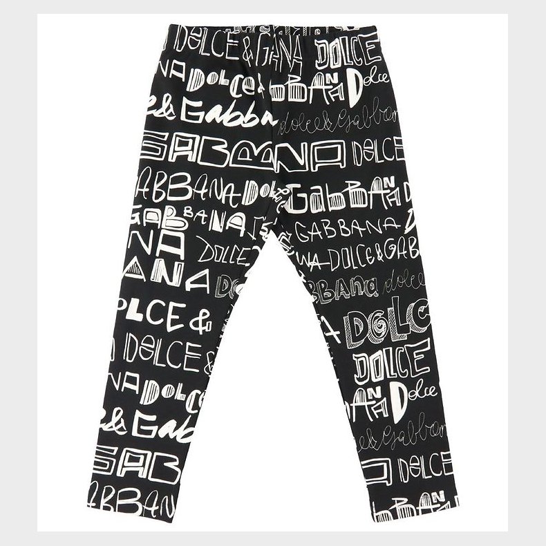 Dolce & Gabbana Leggings - DG Next - Sort m. AOP Logo