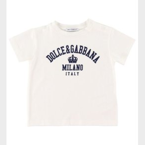 Dolce & Gabbana T-shirt - Essentiels - Hvid m. Tekst