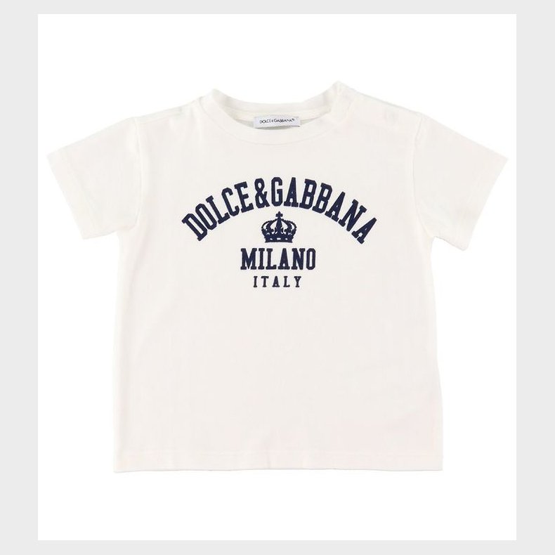 Dolce & Gabbana T-shirt - Essentiels - Hvid m. Tekst