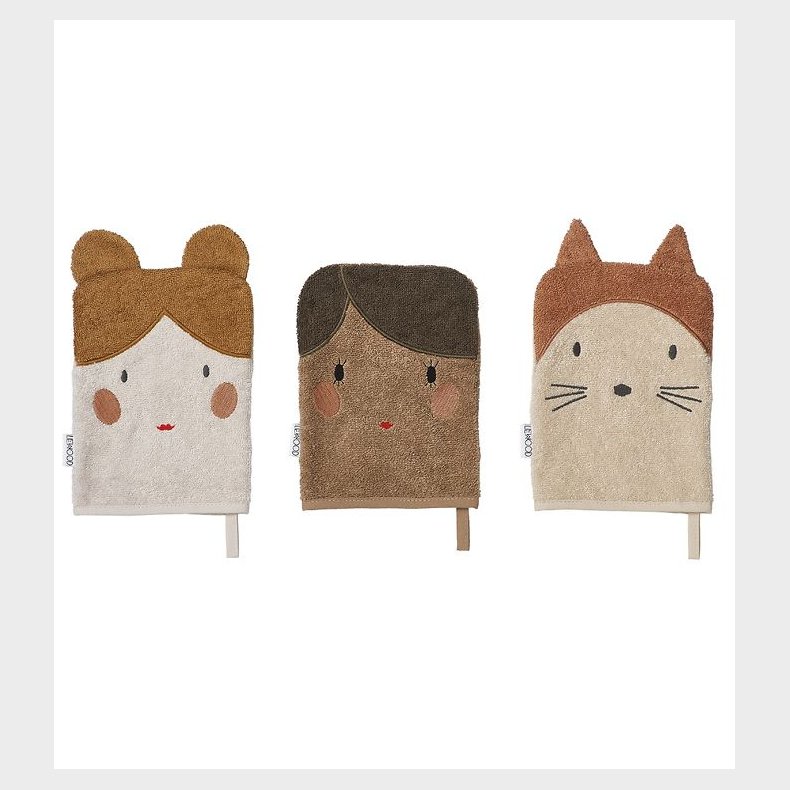 Liewood Vaskeklud - 3-pak - Sylvester - Doll/Sandy Mix