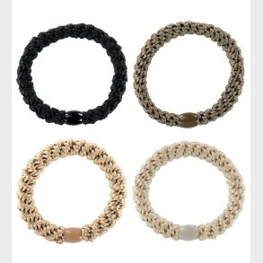 Kknekki Hrelastikker - 4-pak - Beige/Brun/Khaki/Sort